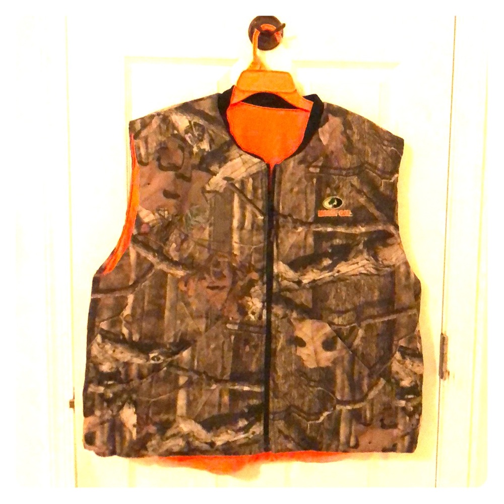 Reversible camouflage vest, Mossy oak blazer ornge